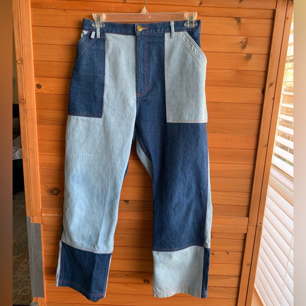 Big Bud Press Mismatched Denim Carpenter Jeans, Large